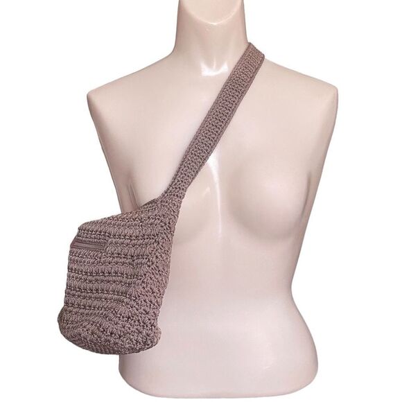 The Sak Woven Nutmeg Brown Zipper Top Small Handbag - Picture 3 of 16